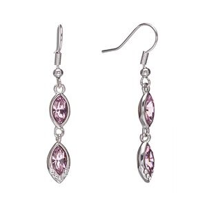 Pink Marquise Drop Earrings with Swarovski Crystals – NWT